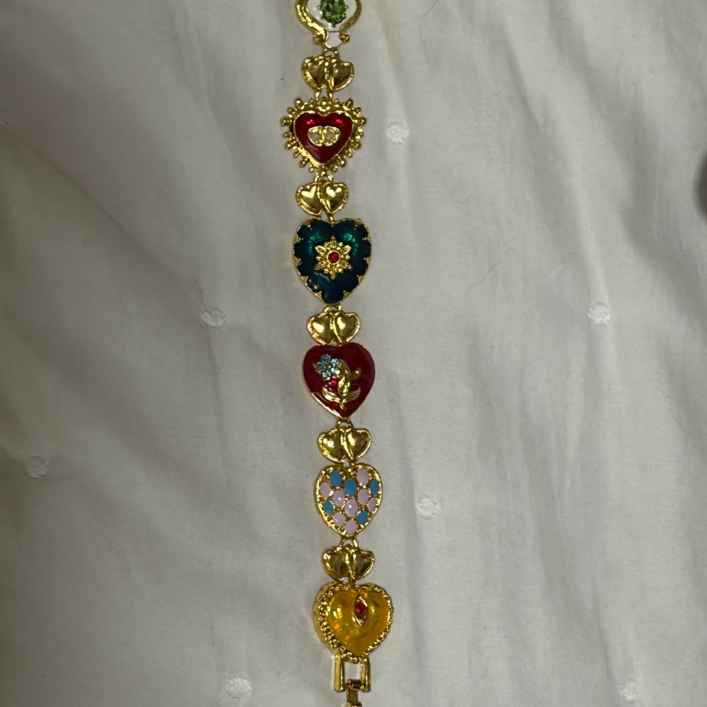 Gold Heart Charm Bracelet